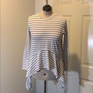 BP. Cotton and modal shark bite hem tee L